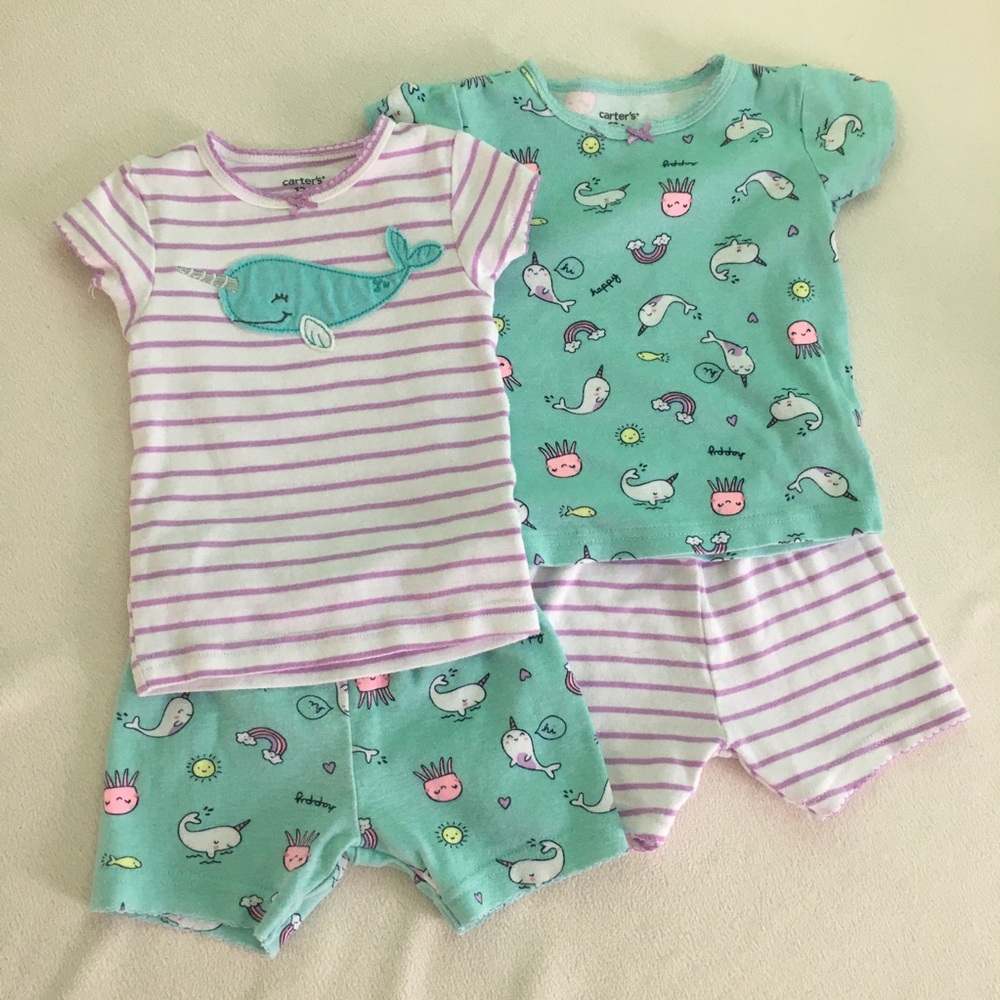 🌈 Happy Narwhal and Friends 4-piece Pajama Set by Carter’s 🌞